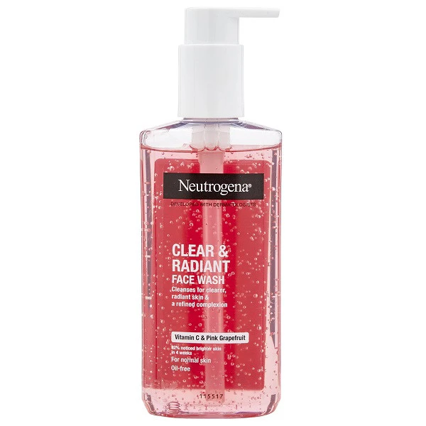 ژل شستشو صورت نوتروژینا مدل clear and radiant حجم 200 میلی لیتر